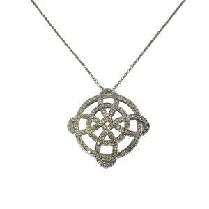 Vintage 14 Karat White Gold and Diamond Pendant Necklace #10503